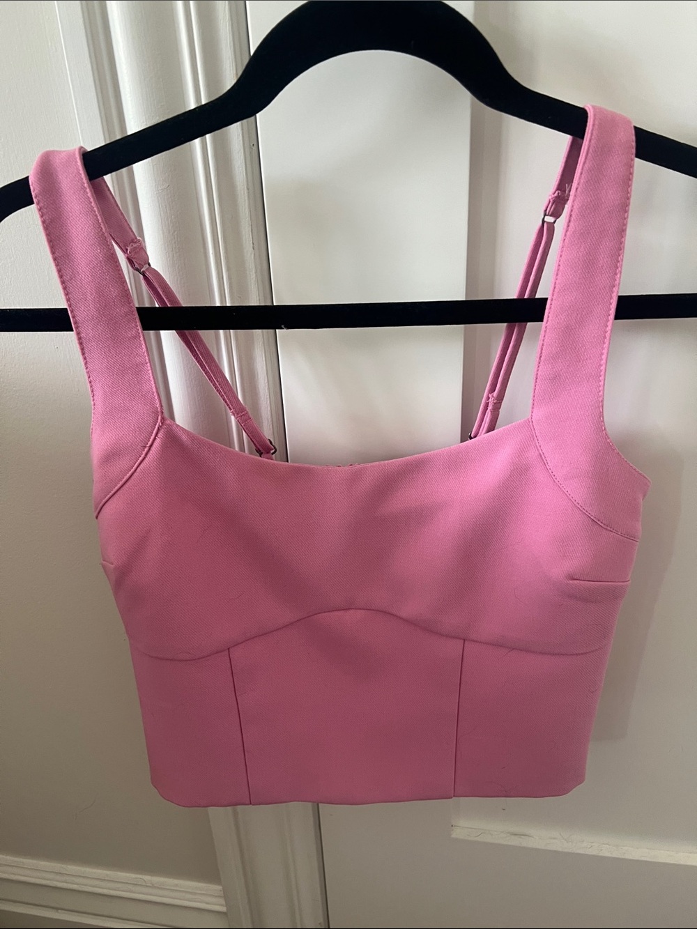 Abercrombie & Fitch Pink Structured Bandeau Crop Top